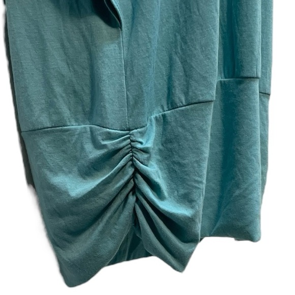 Maurices Boho Aqua/Teal Drape Top with Embroidery Around V Neck Size Plus 0 - Picture 7 of 12